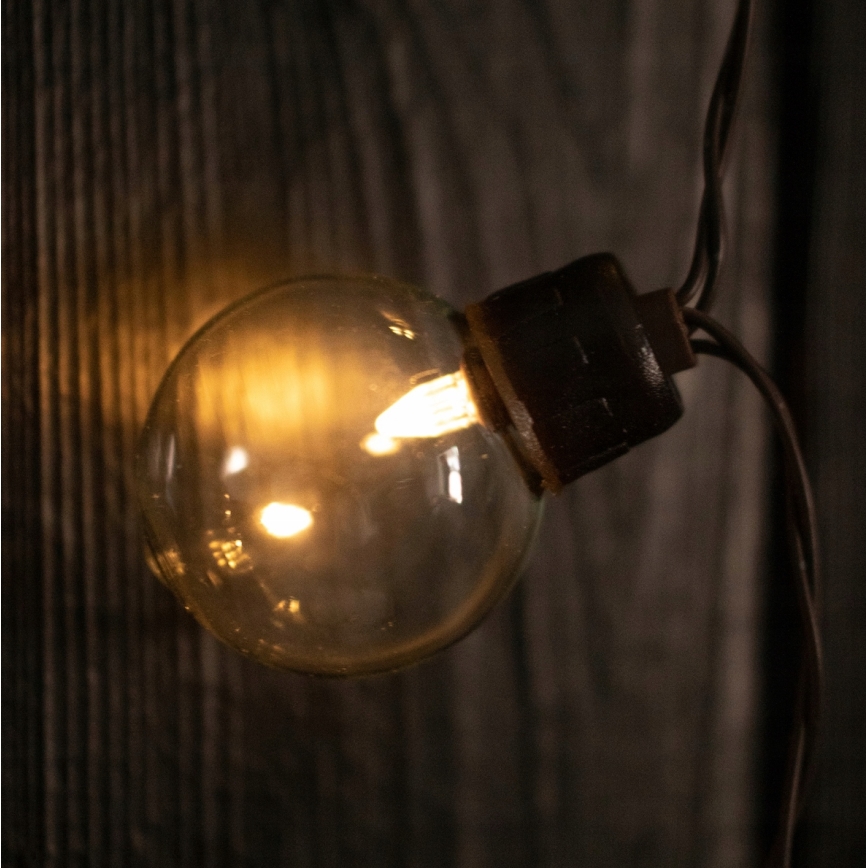 LED zonne-decoratieslinger 20xLED/8 functies 500 mAh 7,6 m IP67 warm wit