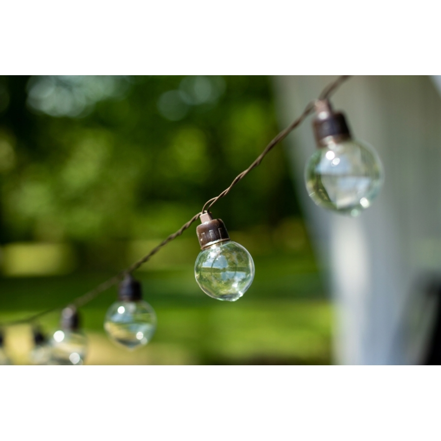 LED zonne-decoratiesnoer 30xLED/8 functies 500 mAh 10,6 m IP67 warm wit