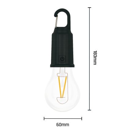 LED zonne- en USB-oplaadbare zaklamp LUMINA LUMO, 300 mAh, zwart