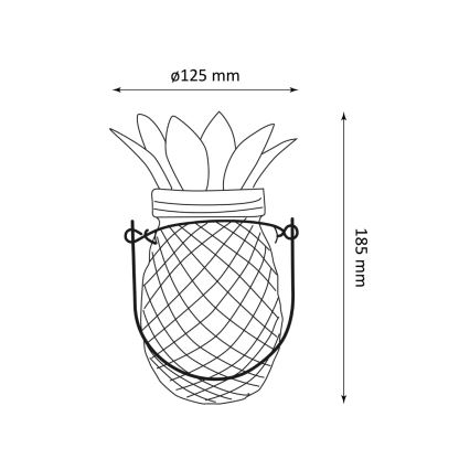 LED Zonne-energie lamp JAR LED/1,2V 150 mAh IP44 ananas