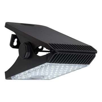 LED Zonne-energie lamp met bewegings- en schemersensor CLIPS LED/4W/1200 mAh 3,7V IP44 zwart