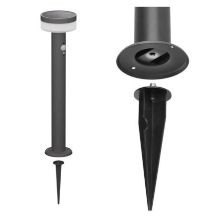 LED Zonne-energie lamp met sensor LED/2W/3,7V 1200 mAh IP44 80 cm