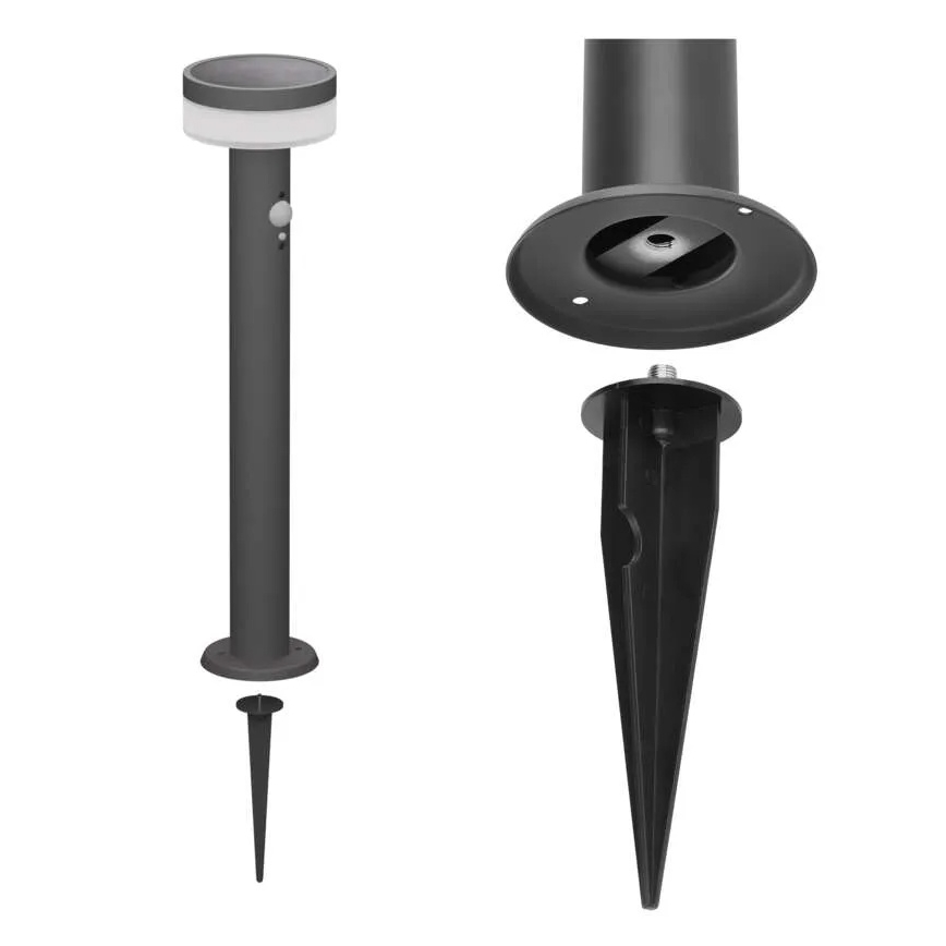 LED Zonne-energie lamp met sensor LED/2W/3,7V 1200 mAh IP44 80 cm