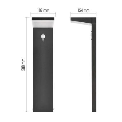 LED Zonne-energie lamp met sensor LED/4,4W/3,7V 2200 mAh IP44