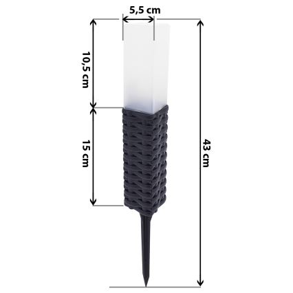 LED Zonne-energie lamp RABBIA LED/1,2V 300 mAh IP44