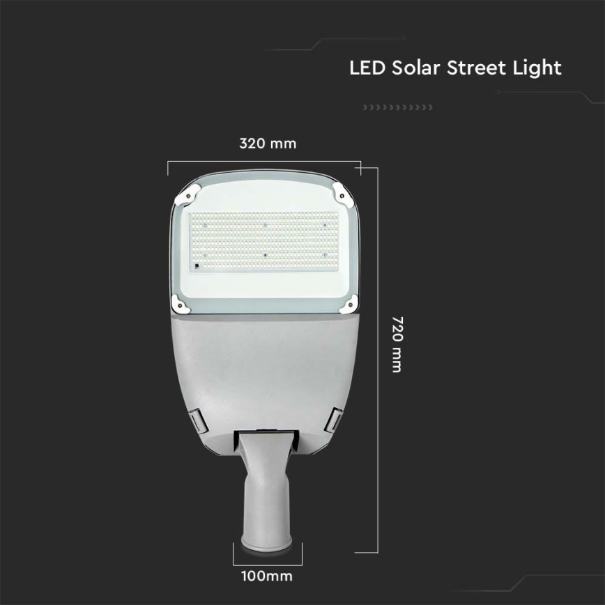 LED Dimbare Zonne-LED-straatlamp SAMSUNG CHIP LED/50W/6,4V 4000K IP65 30000 mAh + afstandsbediening