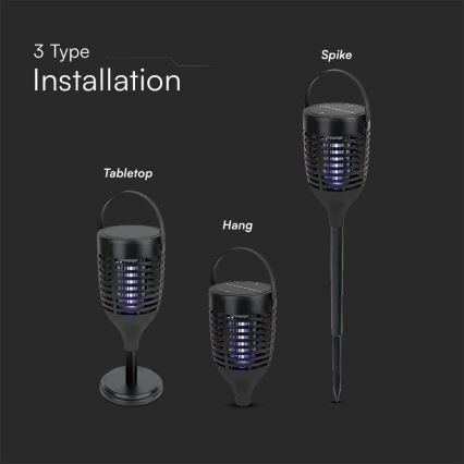 LED Zonne-insectenverdelger 3in1 LED/1,3W/3,7V IP24 20 mat