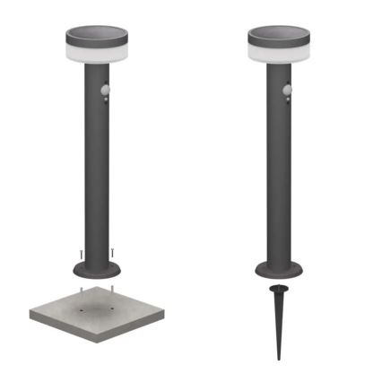 LED Zonne-energie lamp met sensor LED/2W/3,7V 1200 mAh IP44 50 cm