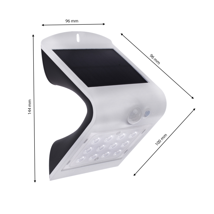 LED Zonne-energie lamp met bewegings- en schemersensor LED/1,5W/1200 mAh 3,7V IP65