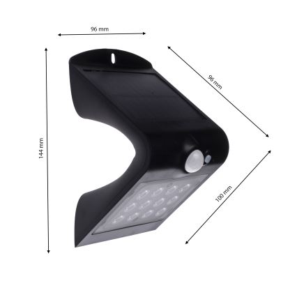 LED Zonne-energie lamp met bewegings- en schemersensor LED/1,5W/1200 mAh 3,7V IP65