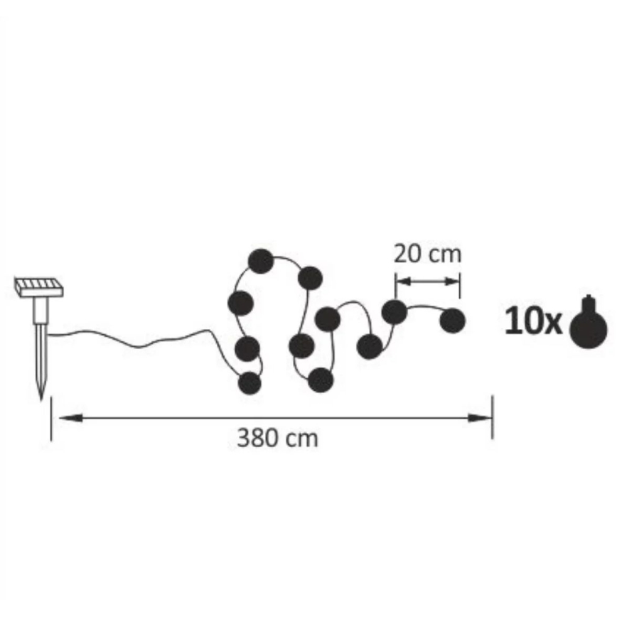 LED Zonnelamp Sfeerverlichting LED/1,2V 300 mAh 3,8 m IP44