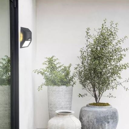 LED zonne-wandlamp met sensor LED/3W/3,7V 3000/4000K 1200 mAh IP54 antraciet
