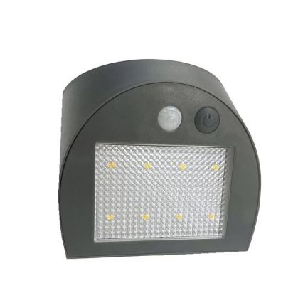 LED zonne-wandlamp met sensor LED/3W/3,7V 3000/4000K 1200 mAh IP54 antraciet