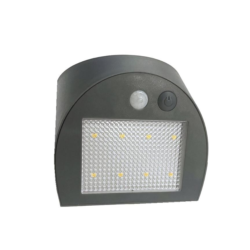 LED zonne-wandlamp met sensor LED/3W/3,7V 3000/4000K 1200 mAh IP54 antraciet