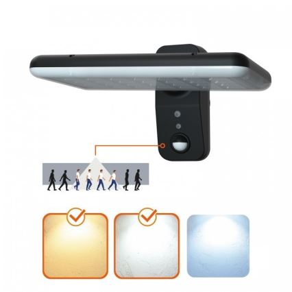 LED zonne-wandlamp met sensor PHOENIX LED/15W/3,2V 3000/4000K IP65 6000 mAh