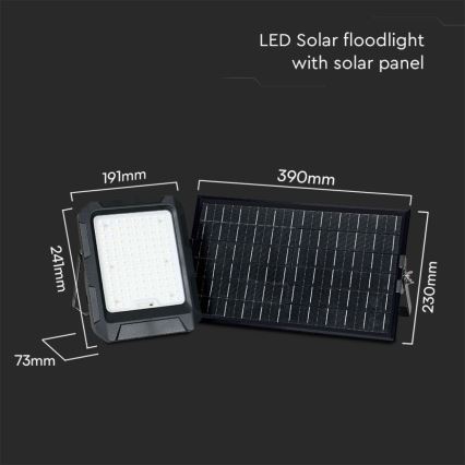 LED zonne-schijnwerper LED/15W/3,7V IP65 4000K 12000 mAh zwart + afstandsbediening