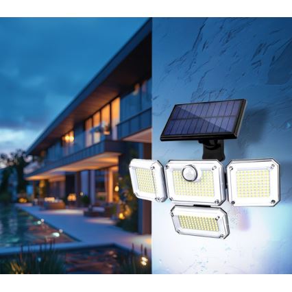 LED-zonneschijnwerper met sensor GLOW LED/2,5W/3,7V 6500K IP44 2400 mAh + afstandsbediening