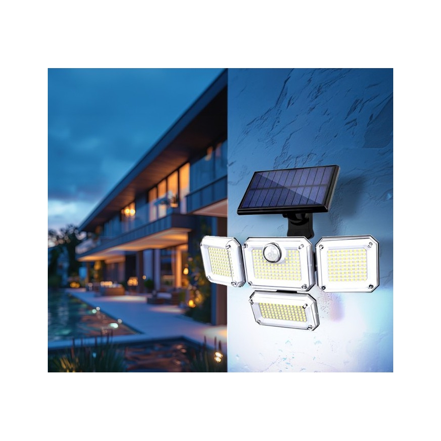 LED-zonneschijnwerper met sensor GLOW LED/2,5W/3,7V 6500K IP44 2400 mAh + afstandsbediening