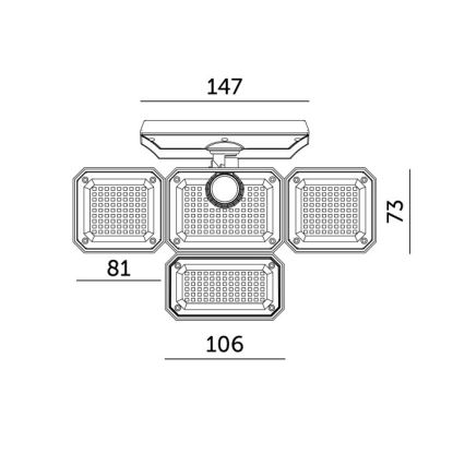 LED-zonneschijnwerper met sensor GLOW LED/2,5W/3,7V 6500K IP44 2400 mAh + afstandsbediening