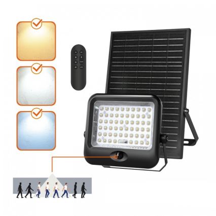 LED-zonneschijnwerper met sensor MHCS LED/35W/3,2V 3000/4000/6500K IP65 15000 mAh + afstandsbediening