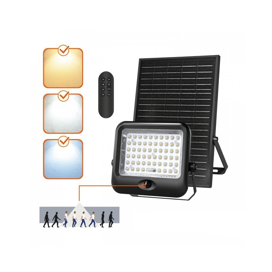 LED-zonneschijnwerper met sensor MHCS LED/35W/3,2V 3000/4000/6500K IP65 15000 mAh + afstandsbediening