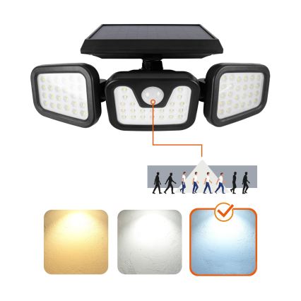 LED Zonne-spot met sensor LED/1,5W/3,7V 6000K IP44 2400 mAh
