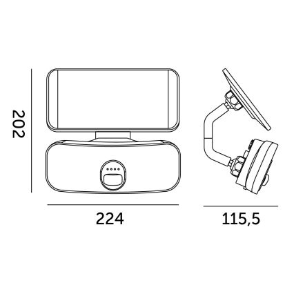 LED Zonne-spot met sensor LED/13W/3,7V IP65 4000K 4000 mAh