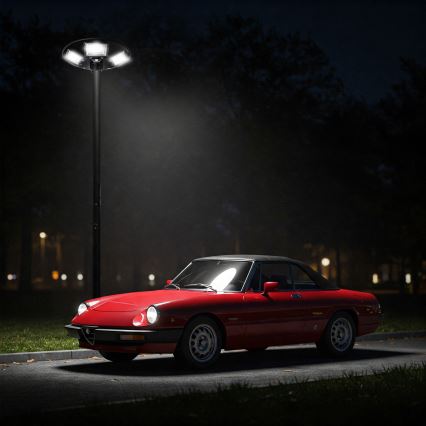 Dimbare LED-zonne-straatlamp met sensor LED/22W/6V 18000 mAh 6500K IP65 zwart + afstandsbediening