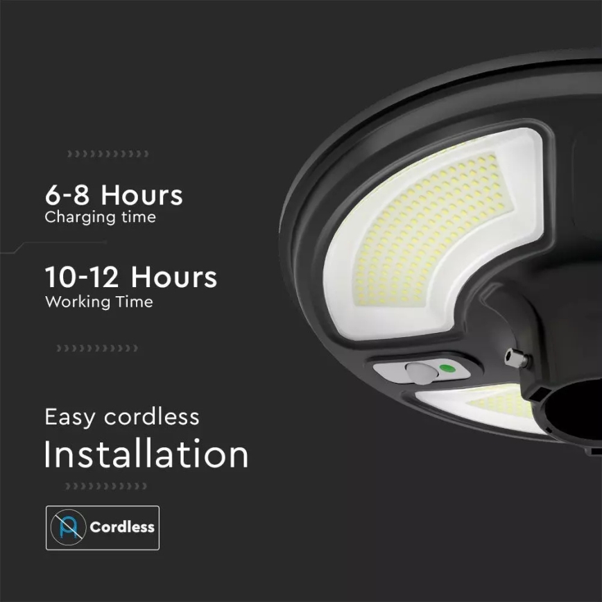 LED Zonne-energie straatlamp met sensor LED/7,5W/3,2V IP65 4000K 15000 mAh + afstandsbediening