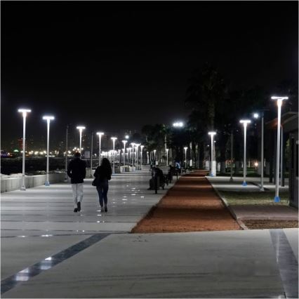 LED zonne-straatlamp met sensor LUVIA LED/15W/3,2V 4000K IP54 5400 mAh + afstandsbediening