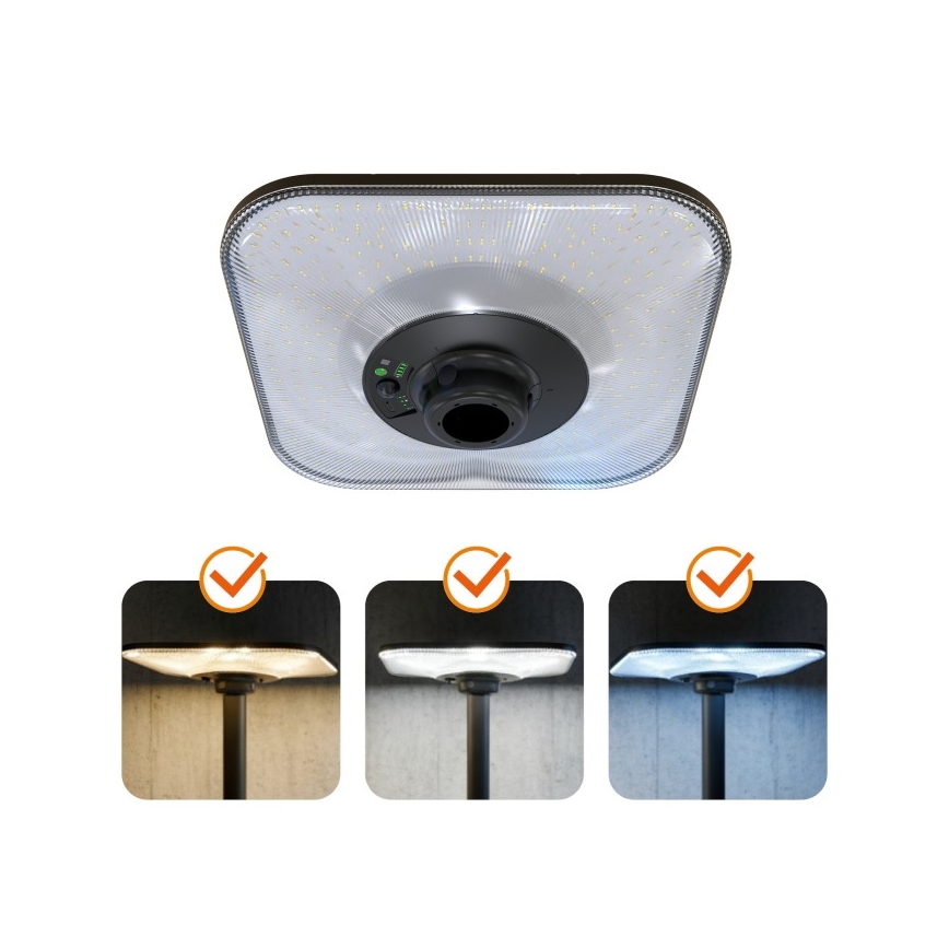 SOLSUMI LED-zonne-straatlamp met sensor, 25W, 3,2V, 3000/4000/6500K, IP54, 24000 mAh + afstandsbediening