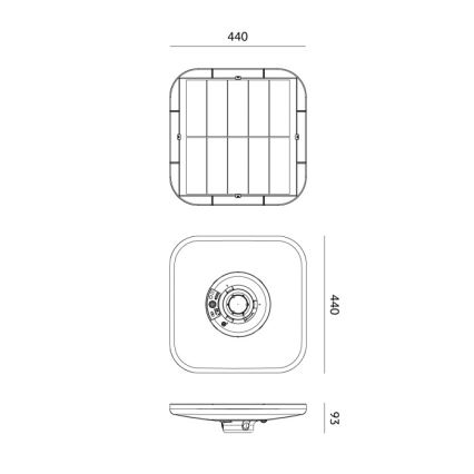 SOLSUMI LED-zonne-straatlamp met sensor, 25W, 3,2V, 3000/4000/6500K, IP54, 24000 mAh + afstandsbediening
