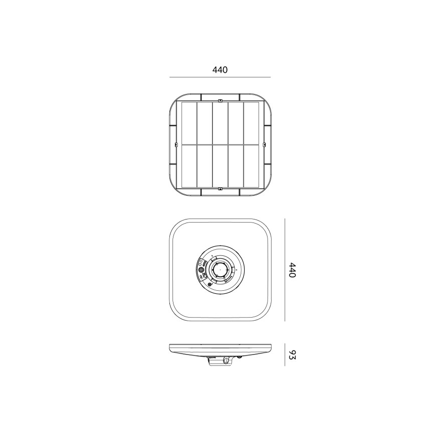 SOLSUMI LED-zonne-straatlamp met sensor, 25W, 3,2V, 3000/4000/6500K, IP54, 24000 mAh + afstandsbediening