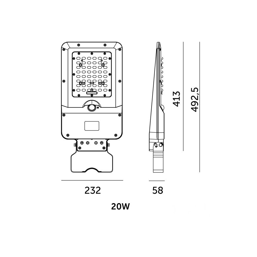 LED-zonne-straatlamp met geïntegreerde sensor STREET LED/20W/7,4V 3000/4000/6000K IP65 5400 mAh