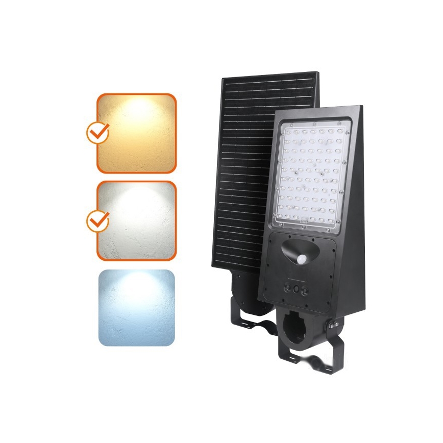 Dimbare LED zonne-straatlamp met sensor STREET LED/30W/9,6V 3000/4000K 6000 mAh IP65 + afstandsbediening