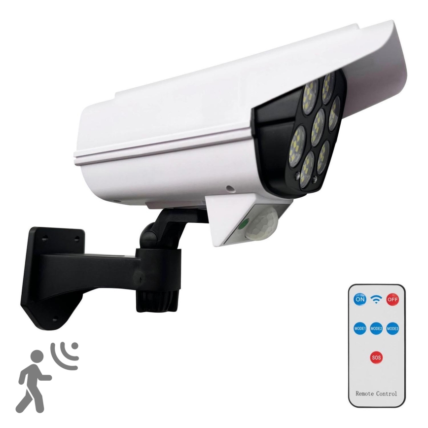 LED Zonne-veiligheidscameramodel met sensor CAMERA LED/1W/3,7V 1200 mAh IP44 + afstandsbediening