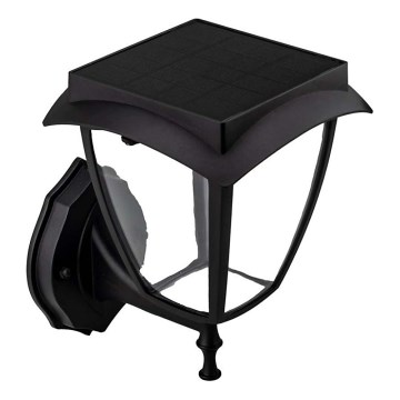 LED zonne-wandlamp LED/2W/3,7V 3000/6000K IP65 2200 mAh zwart