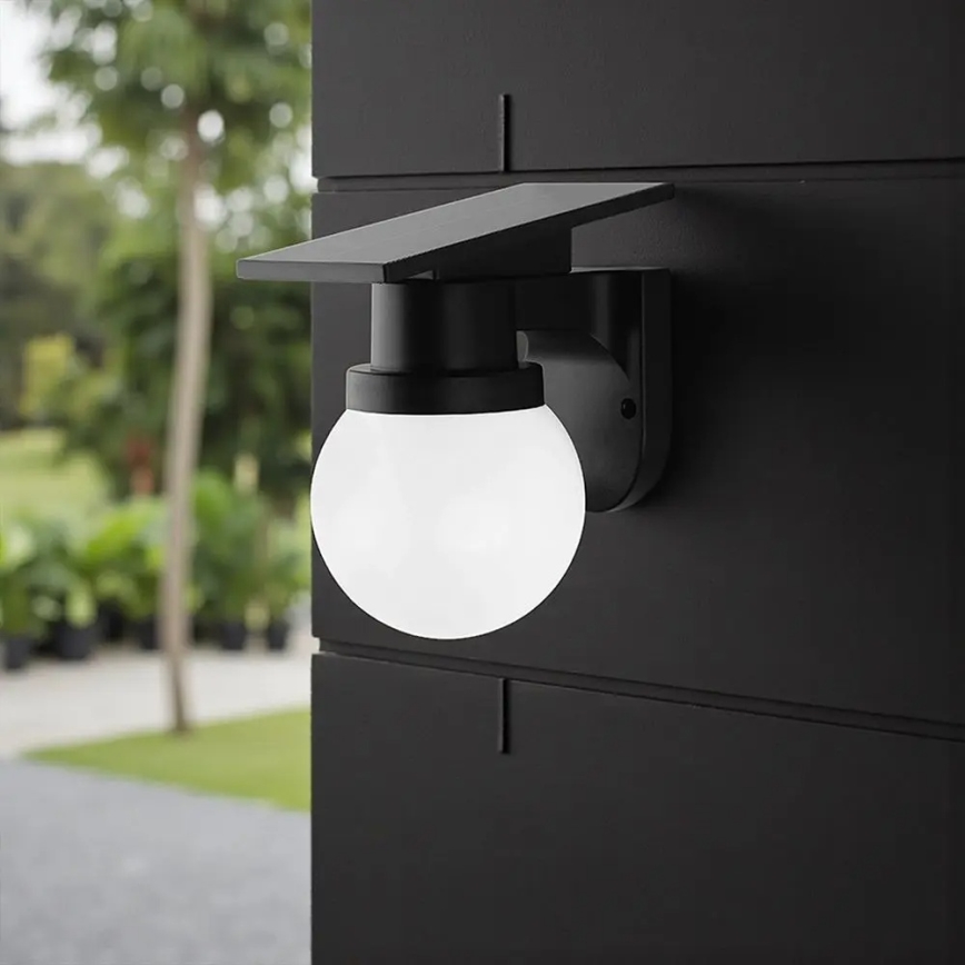 LED zonnewandlamp LED/3,7V 3000/4000/6400K IP54 1800 mAh zwart + afstandsbediening