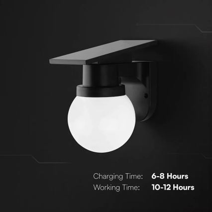 LED zonnewandlamp LED/3,7V 3000/4000/6400K IP54 1800 mAh zwart + afstandsbediening