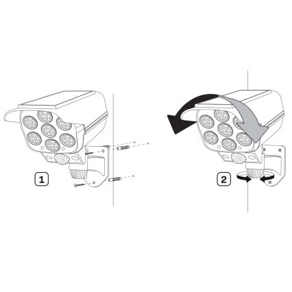 LED Zonne-veiligheidscameramodel met sensor CAMERA LED/1W/3,7V 1200 mAh IP44 + afstandsbediening