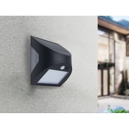 LED zonne-wandlamp met sensor LED/3W/3,7V 3000/4000K 1200 mAh IP54 zwart