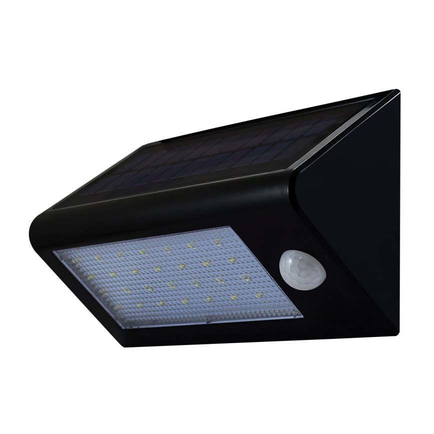 LED Solar Wandlamp met sensor LED/5,5W/3,7V 2000 mAh IP44 zwart
