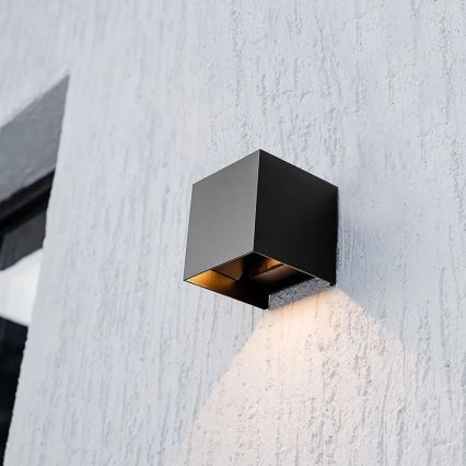 LED zonne-wandlamp met sensor LED/9W/3,7V 3000/4000/5000K IP65 2600 mAh zwart