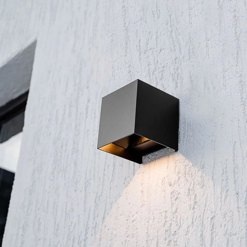 LED zonne-wandlamp met sensor LED/9W/3,7V 3000/4000/5000K IP65 2600 mAh zwart