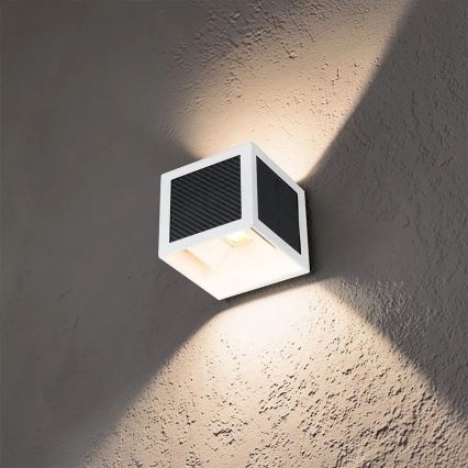 LED zonne-wandlamp met sensor LED/9W/3,7V 3000/4000/6000K IP65 2600 mAh wit
