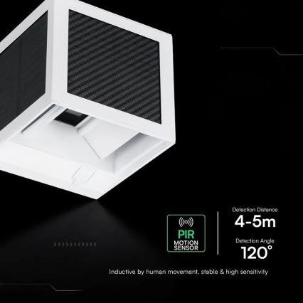 LED zonne-wandlamp met sensor LED/9W/3,7V 3000/4000/6000K IP65 2600 mAh wit