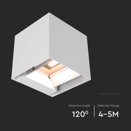 LED zonne-muurlamp met sensor LED/9W/5V 3000/4000/5000K IP65 2600 mAh wit