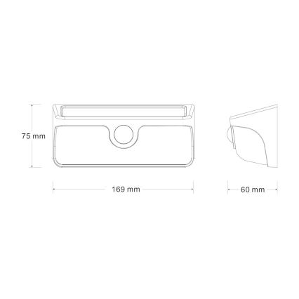 LED zonne-wandlamp met sensor LINK LED/5W/3,7V 2000 mAh IP65 zwart