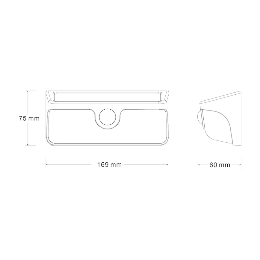 LED zonne-wandlamp met sensor LINK LED/5W/3,7V 2000 mAh IP65 zwart