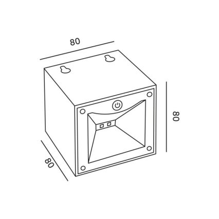 LED zonne-wandlamp QUERK LED/1,2V 3000/4000K IP54 800 mAh